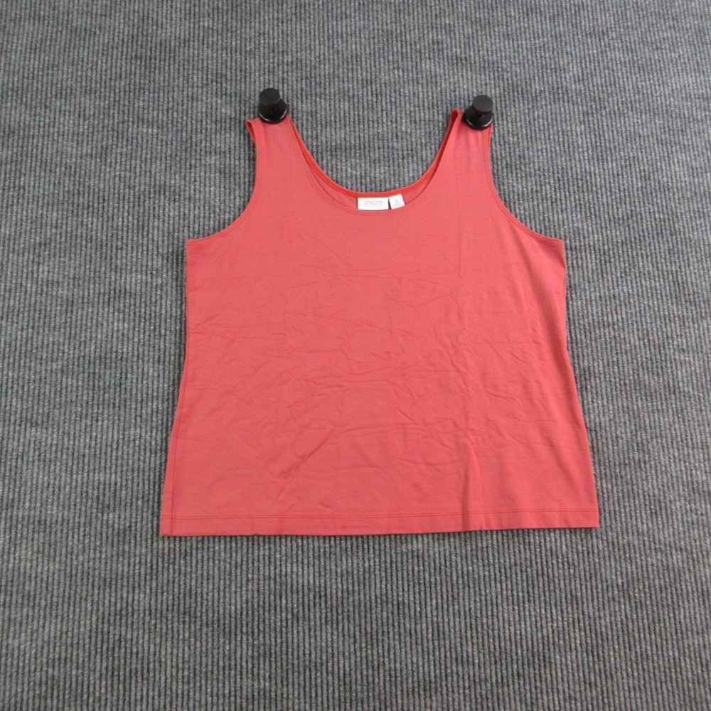 Chico's Tank Womens 3 Pink Scoop Neck Stretch Jersey Lightweight Casual